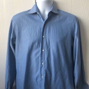 Brioni Long Sleeve Button Down - Blue